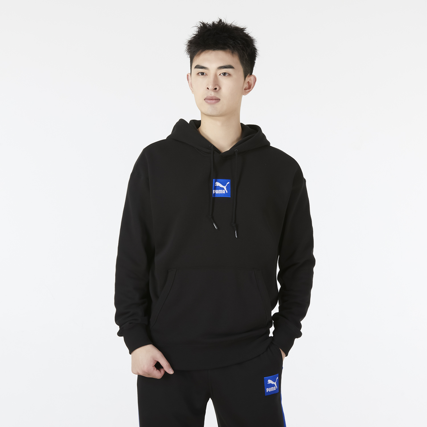 彪马PUMA B Logo Hoodie男连帽卫衣-毛圈536774-01